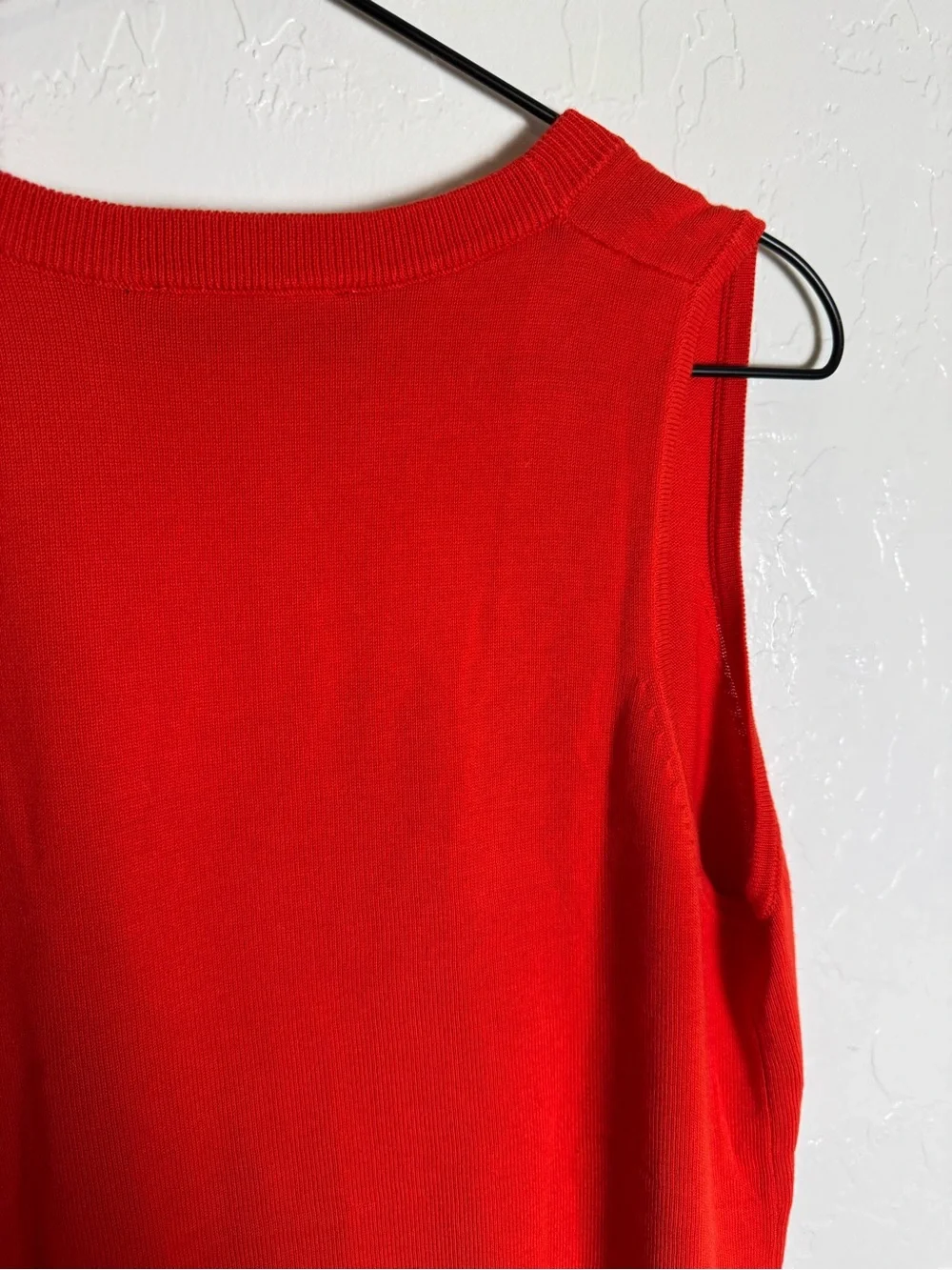Zara Red Sleeveless Knit Top Deep Scoop V-Neck Sweater Vest Tank
